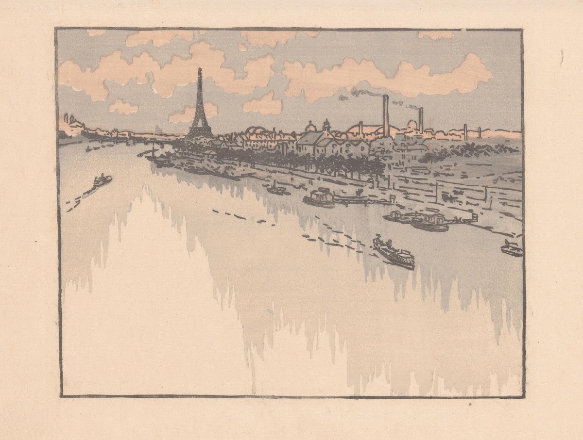 Eiffeltoren gezien van het viaduct van Auteuil 1891