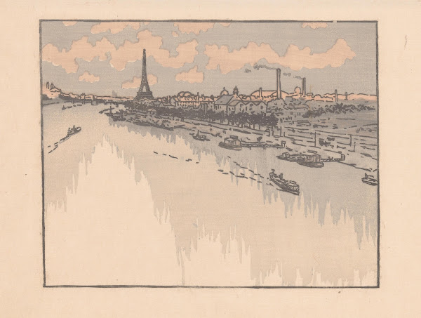 Eiffeltoren gezien van het viaduct van Auteuil 1891