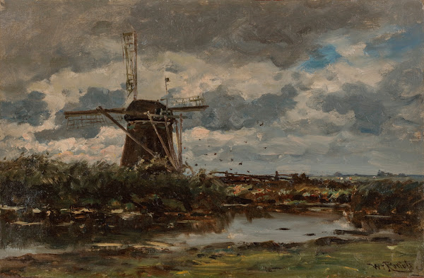 Bords du Gein pres dAbcoude the river Gein near Abcoude 1881