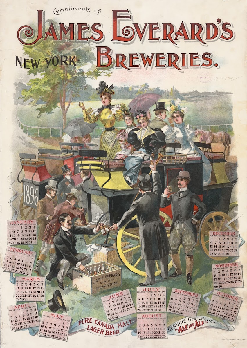 Compliments of James Everards breweries New York 1895