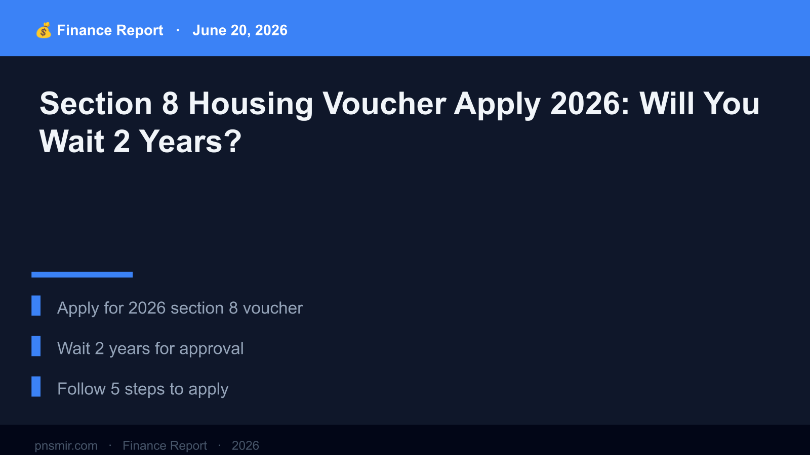Section 8 Housing Voucher Apply 2026: Will You Wait 2 Years? (Step-by-Step) Key Summary