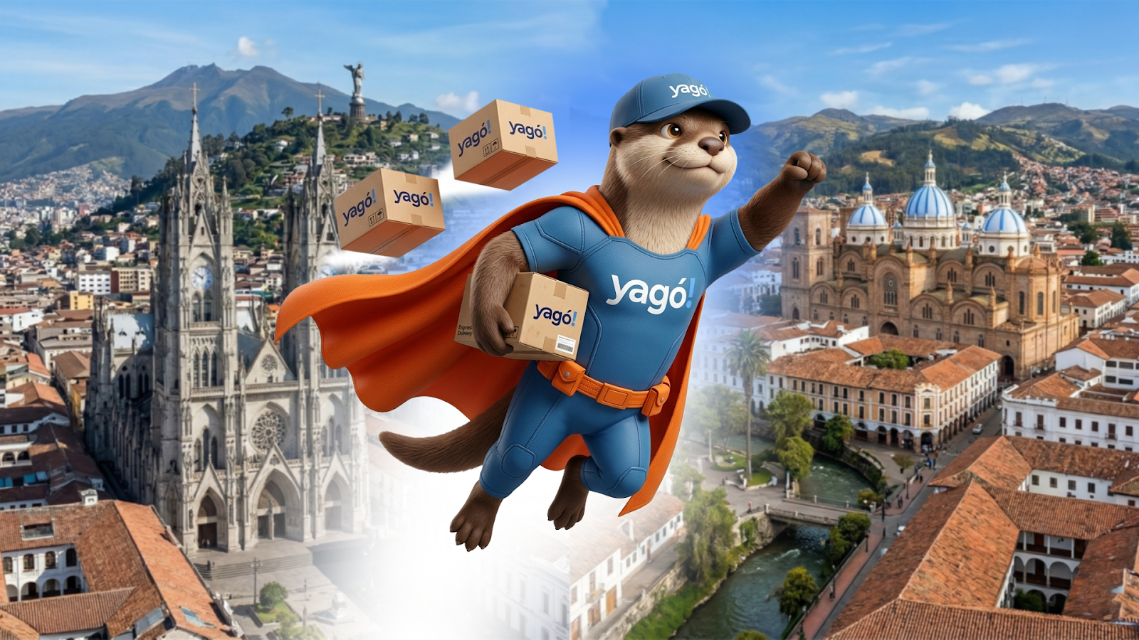 Súper Yagó volando sobre Quito y Cuenca