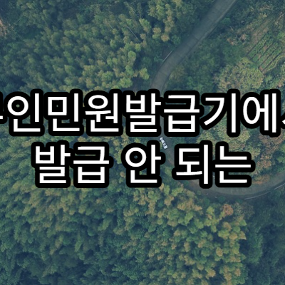 무인민원발급기에서 발급 안 되는 서류가 생기는 주요 이유