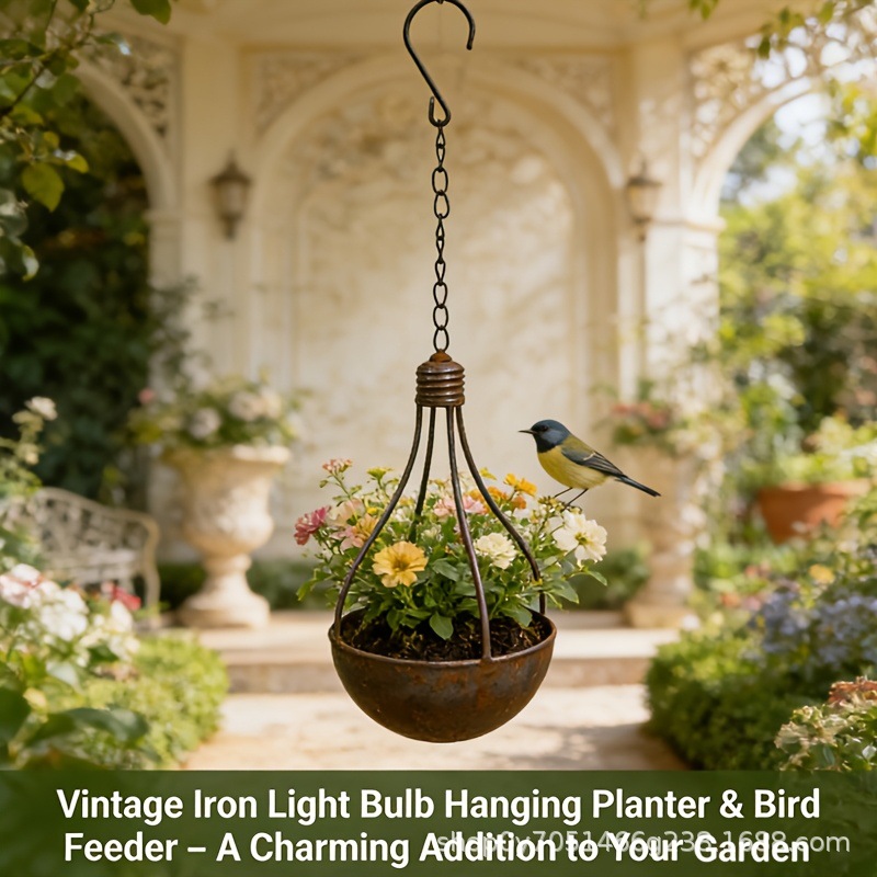Bulb-shaped birdhouse made of iron