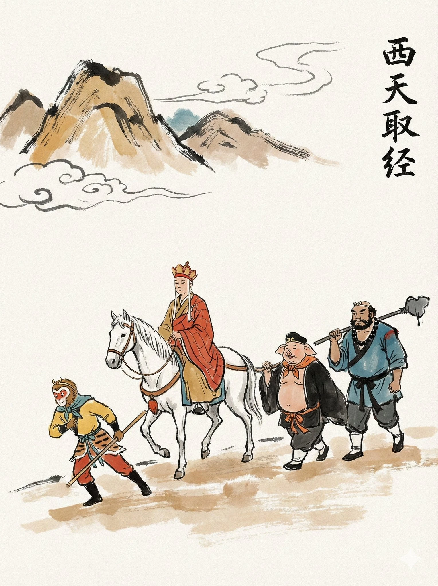 Nueva ilustración china a tinta al estilo de la animación de Shanghái de los años 80.