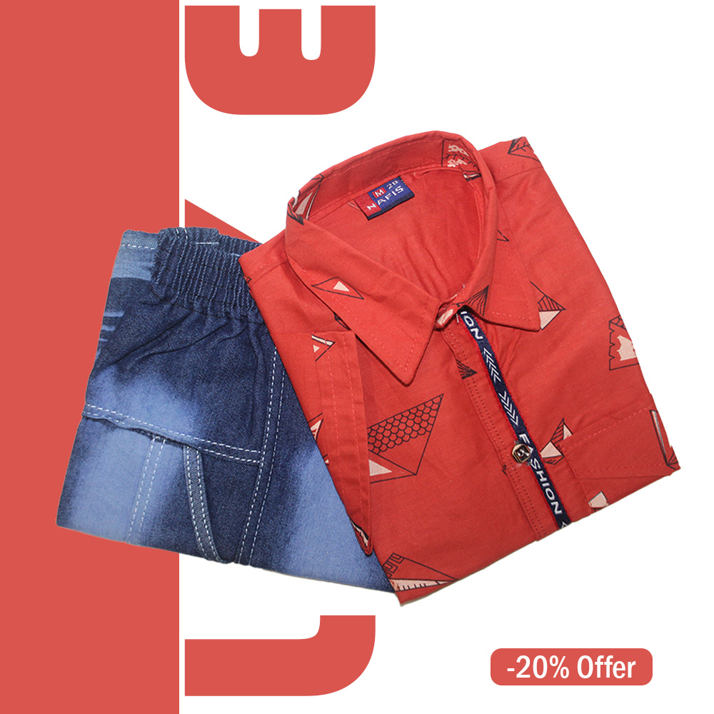 Shirt and Pant | Half Sleeve All Over Printed Shirt and Shorts Set For Boys | YCSIHCR53V