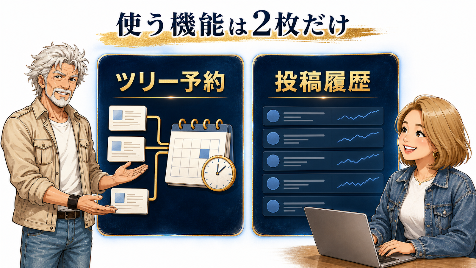 ジョセGが使う機能をツリー予約と投稿履歴の2枚に絞る考え方を解説する