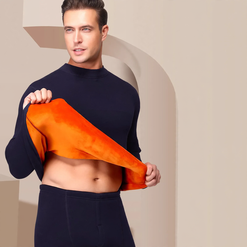 Men's thermal underwear set, insulated, crew neck