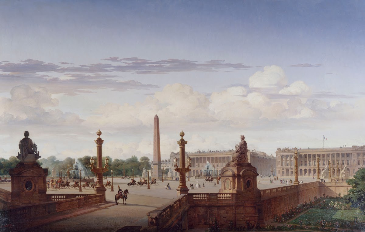 La place de la Concorde vue de la terrasse du bord de leau  le roi Louis Philipp