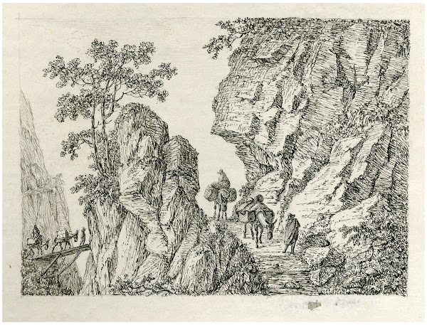Reizigers op een bergpad