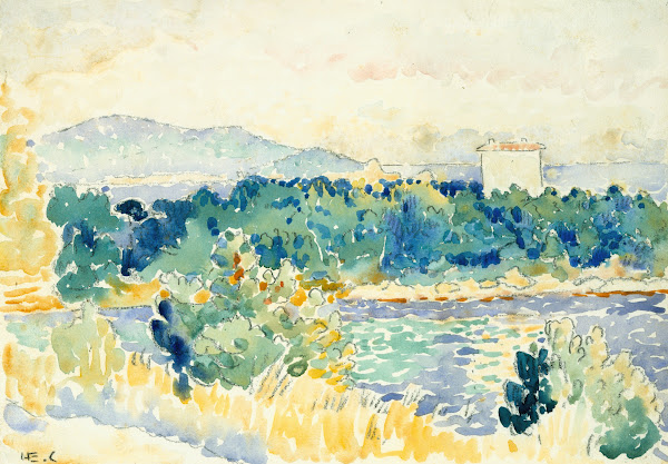 Mediterranean Landscape with a White House 19001905