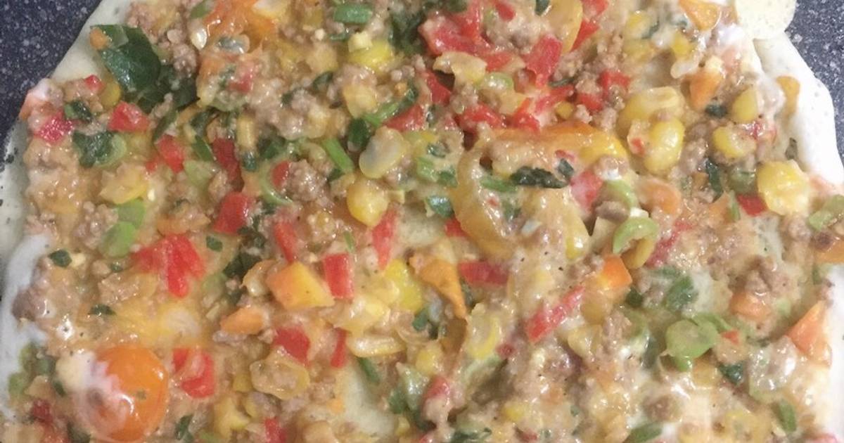 Piza Bò rau củ