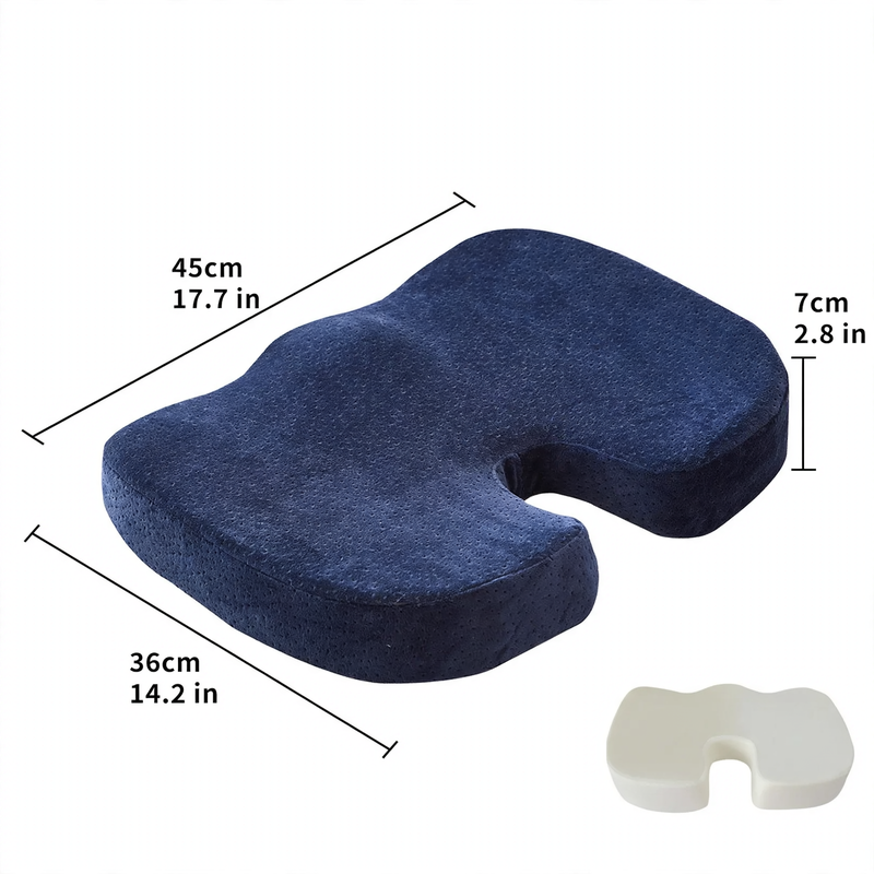 Gel seat cushion with memory foam, 45×36×7 cm