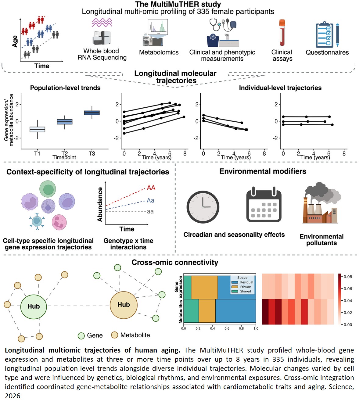 Gene expression and metabolomics in an aging women