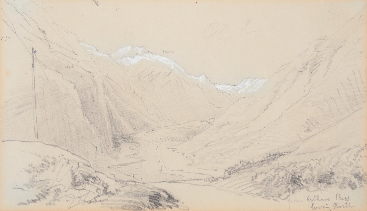 From Arthurs Pass looking North 1866