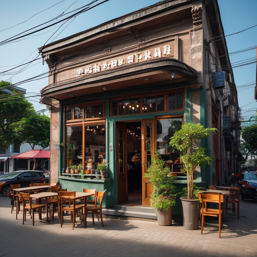 Hình minh họa: Khung cảnh cửa hàng và quy trình kinh doanh