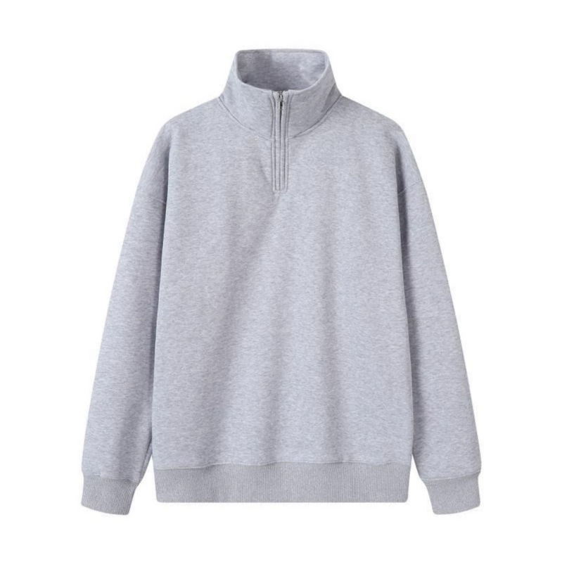 Heavy Polo Sweatshirt with Half-Zip, 350g