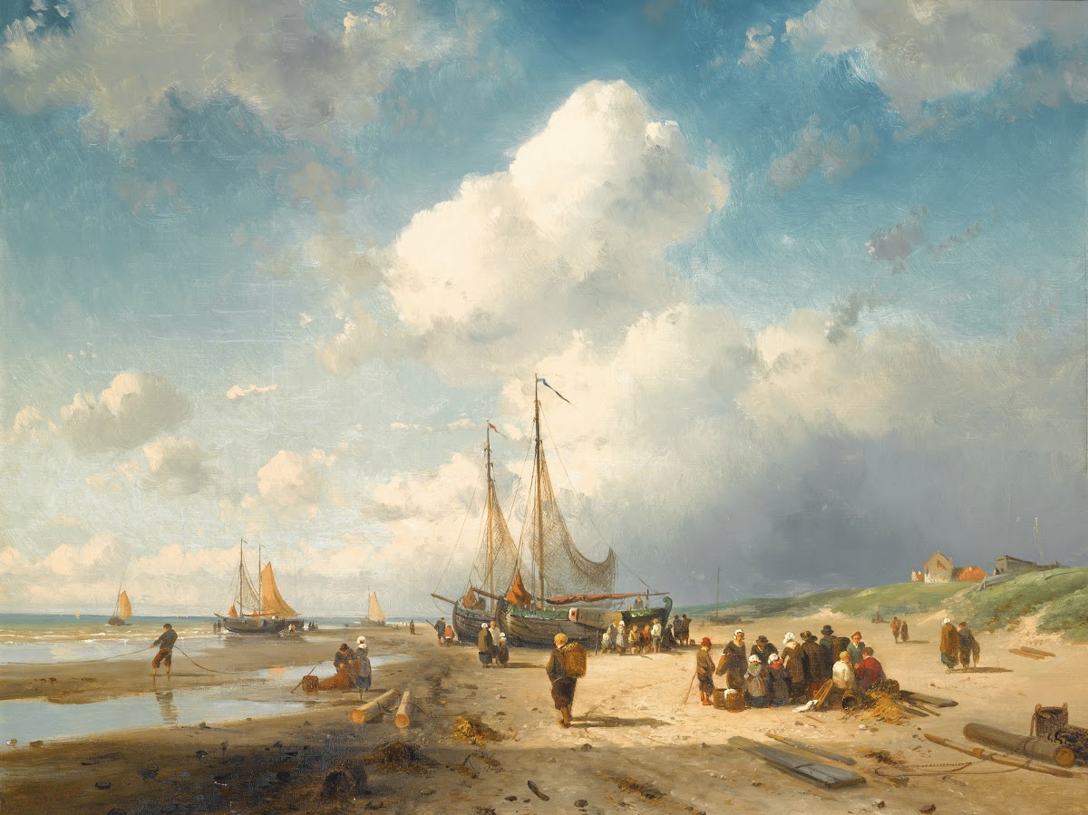 Coastal Scene With Fisherfolk 1855
