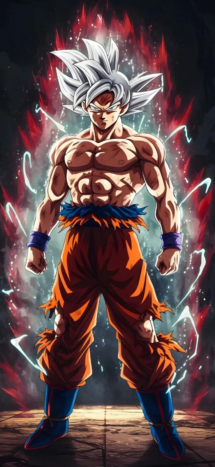 Goku Mastered Ultra Instinct - Anime Digital Art Full HD iPhone Wallpaper (1179x2556)