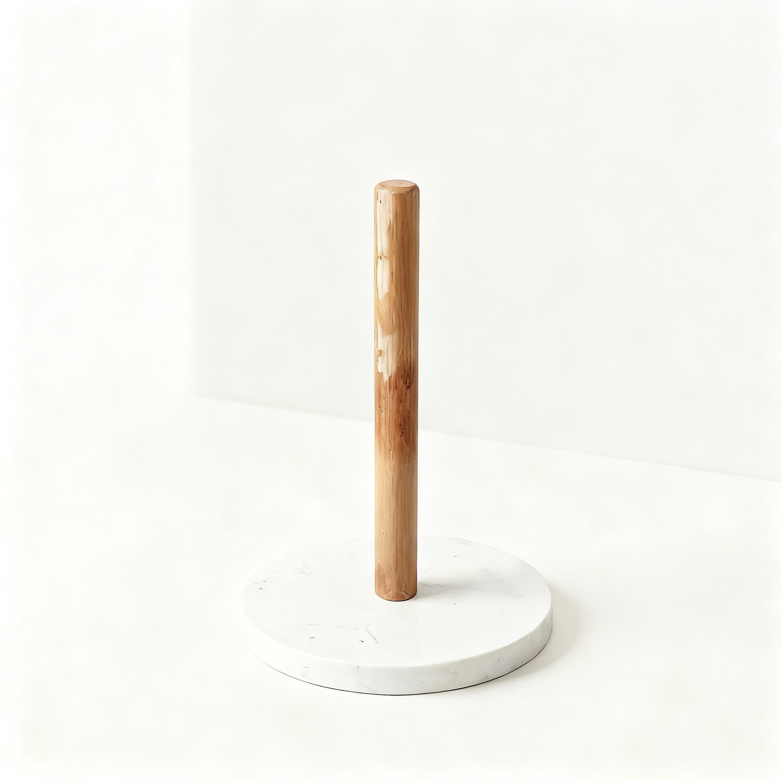 Papierrollenhalter aus Marmor und Holz