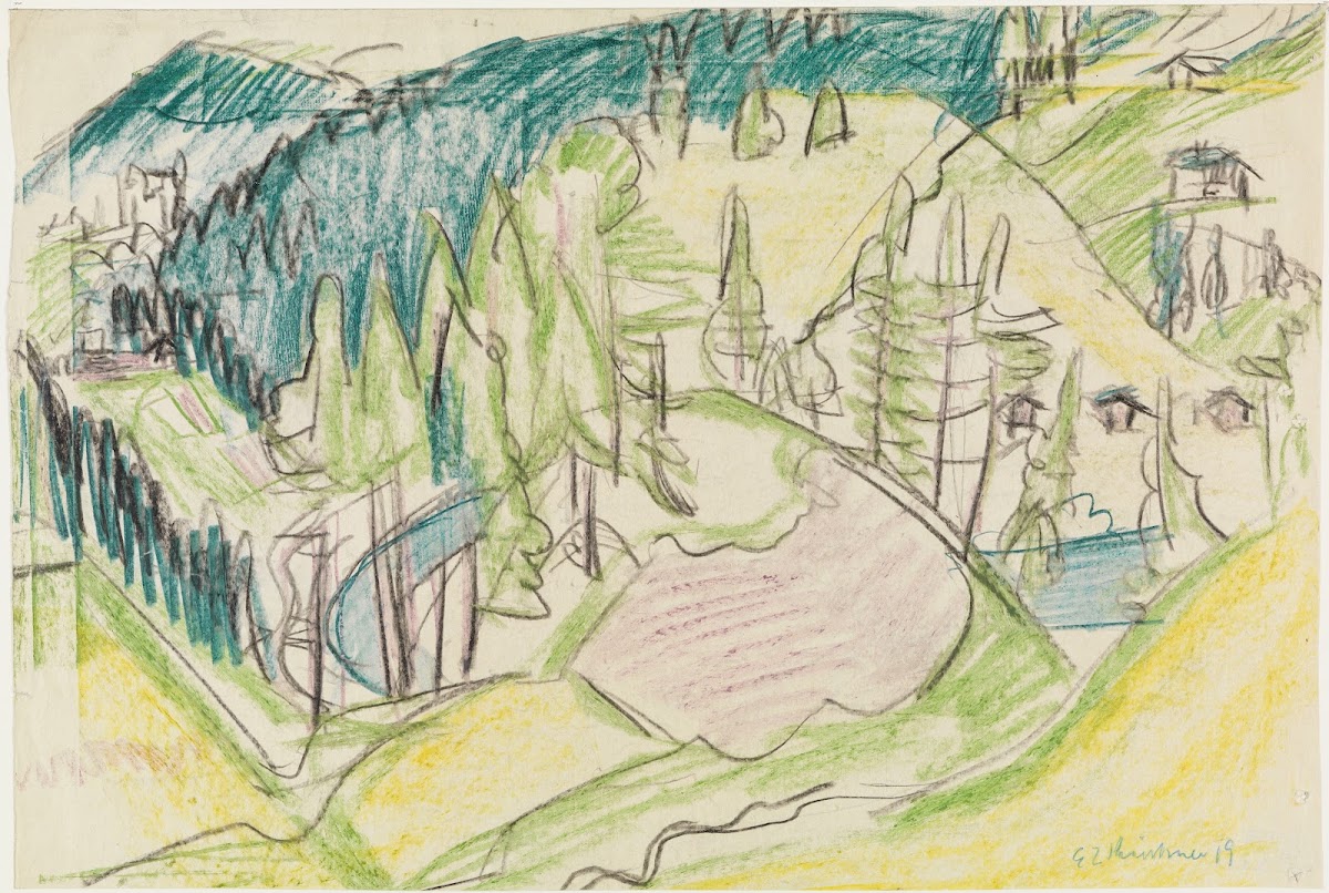 Berglandschaft mit Tannen 1919