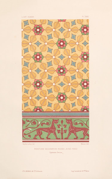 Peinture décorative russe avec fond  Système persan 1877