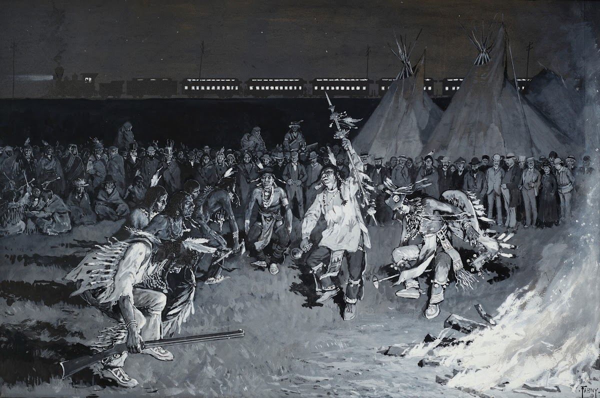 A Dance of Crow Indians circa 1883