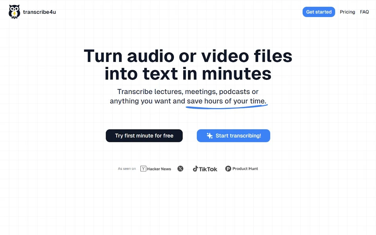 Captura de transcribe4u
