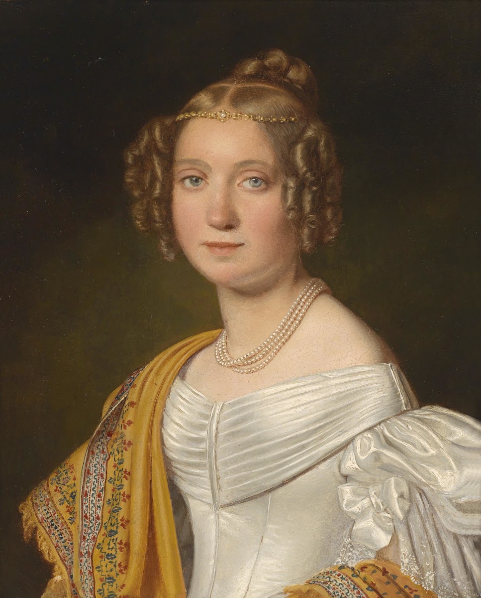 Portrait of a young lady in a white dress 1836