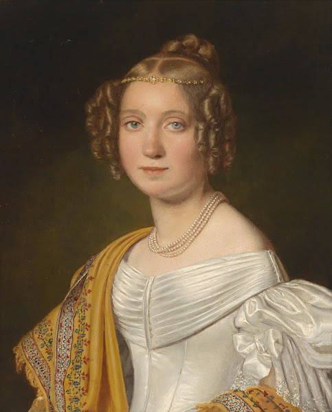 Portrait of a young lady in a white dress 1836