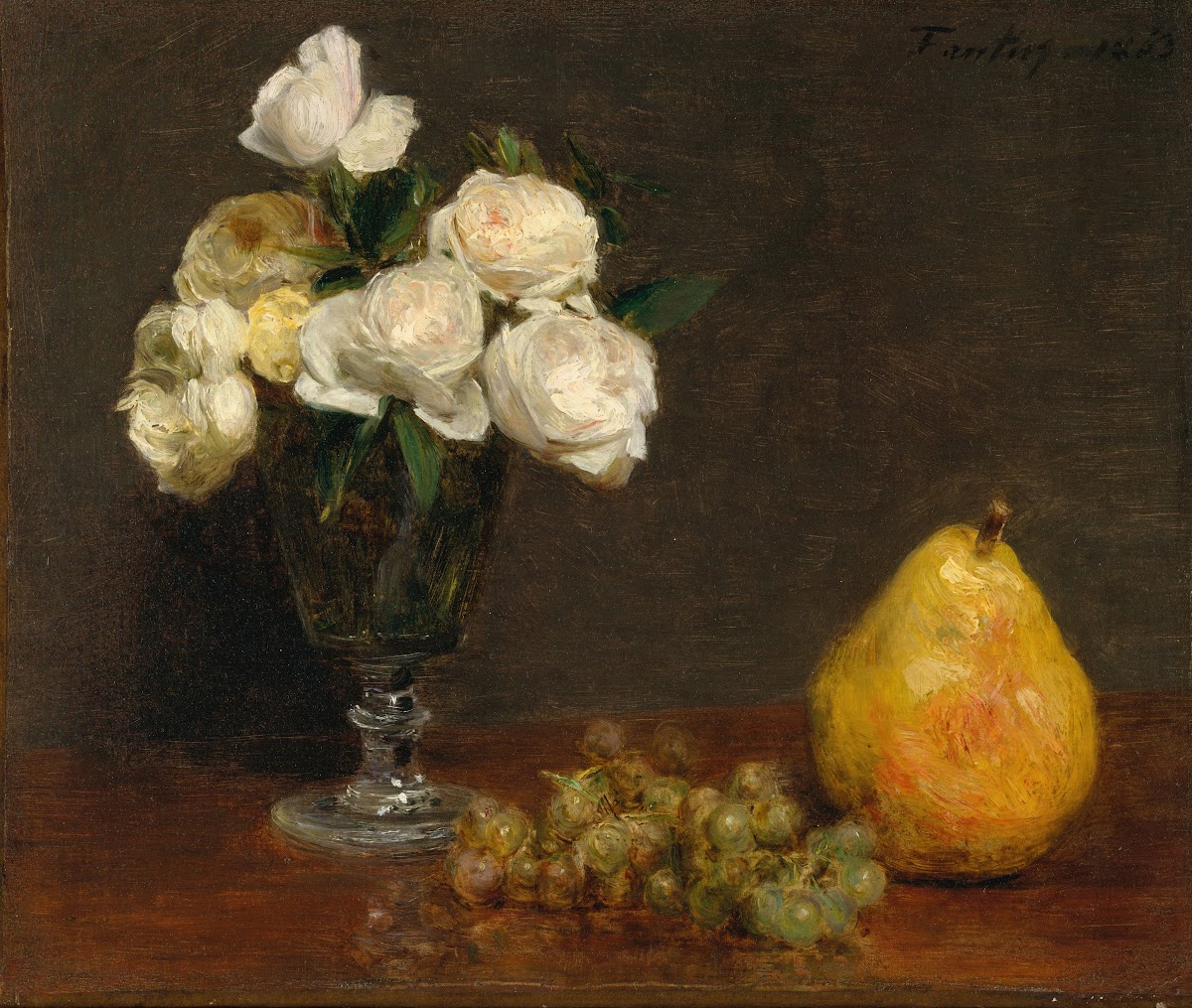 Still Life with Roses and Fruit 1863