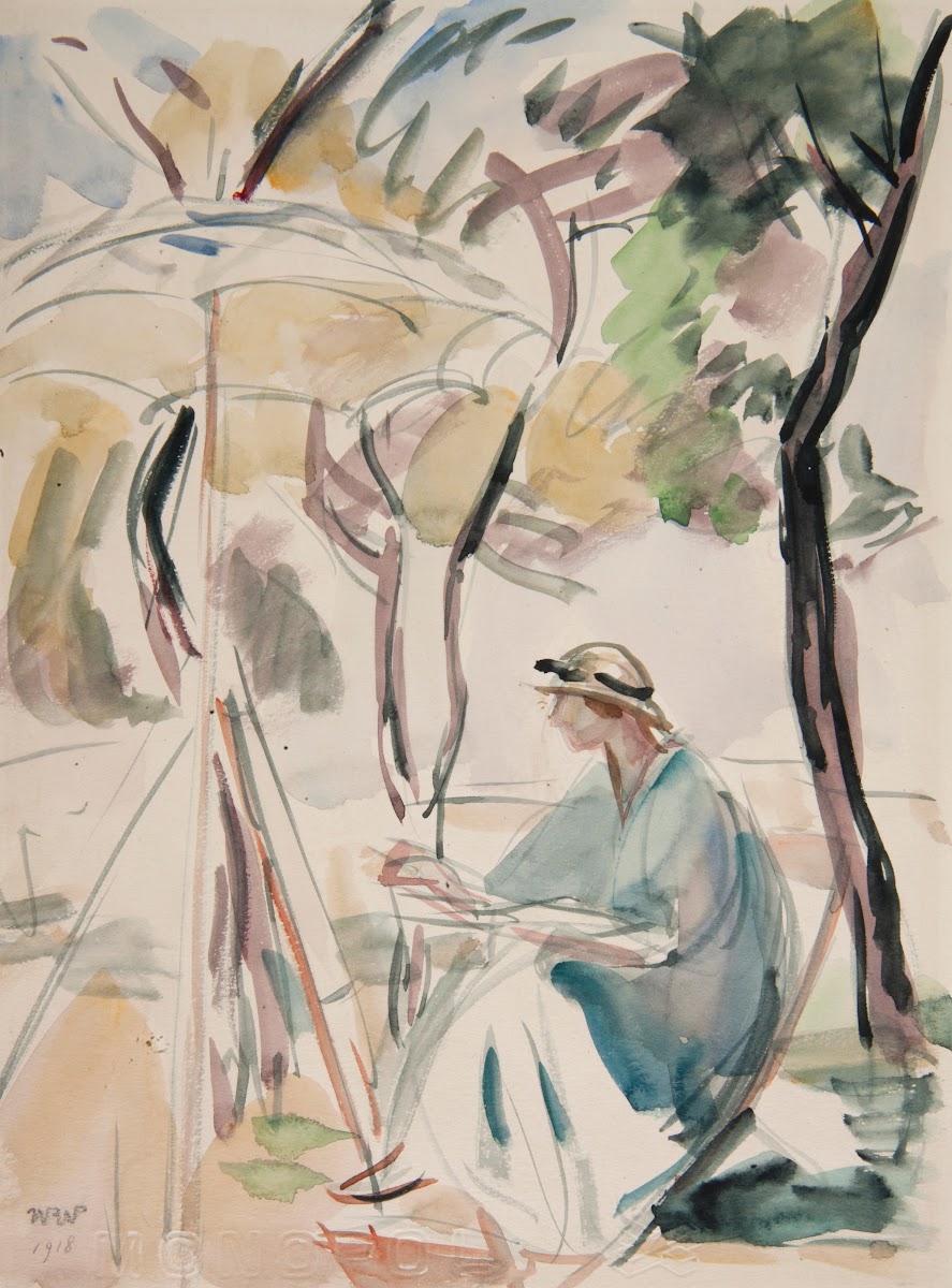 Aneri by the easel 1918