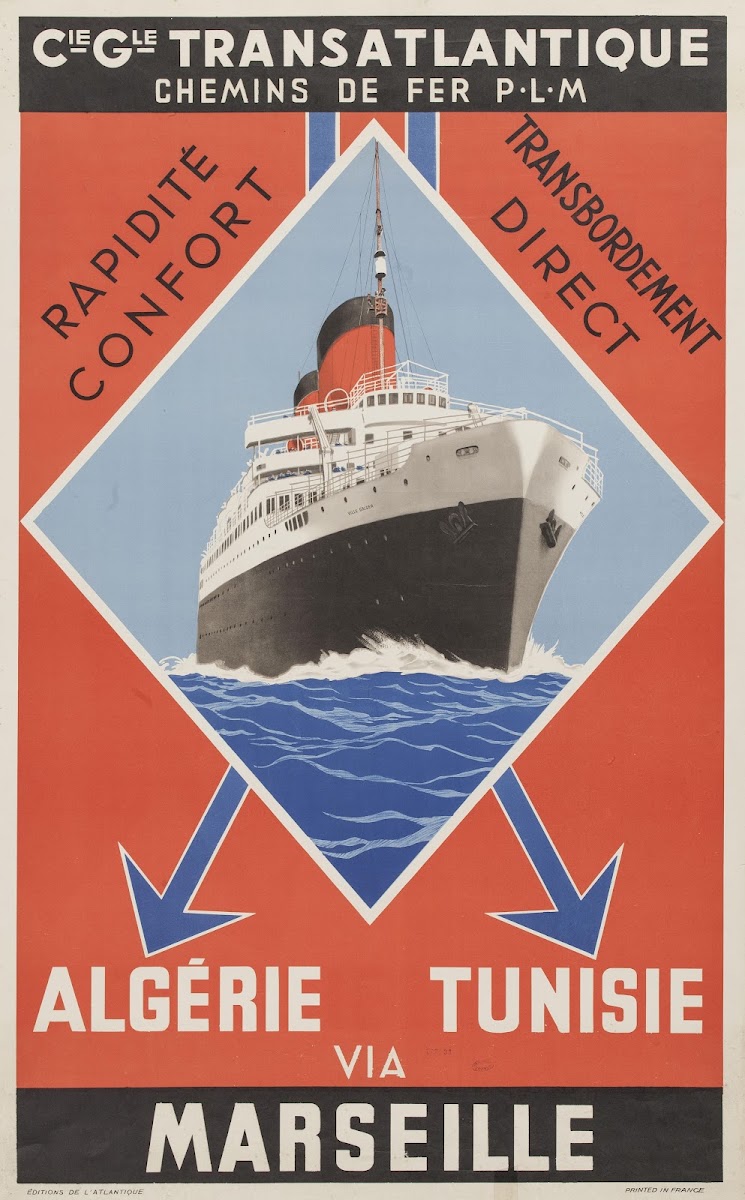 Compagnie générale Transatlantique chemins de fer PLM Rapidité confort transbord