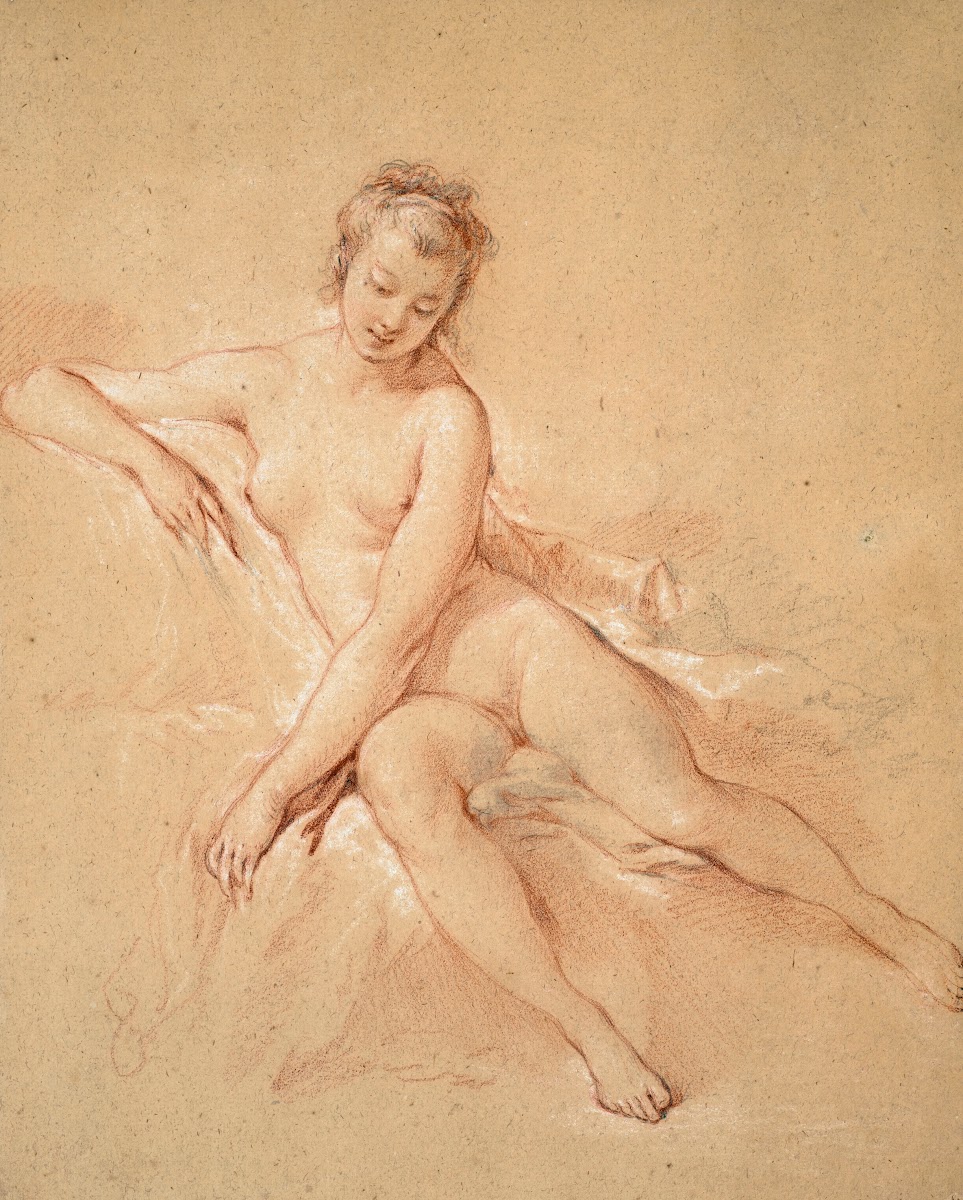 A seated female nude
