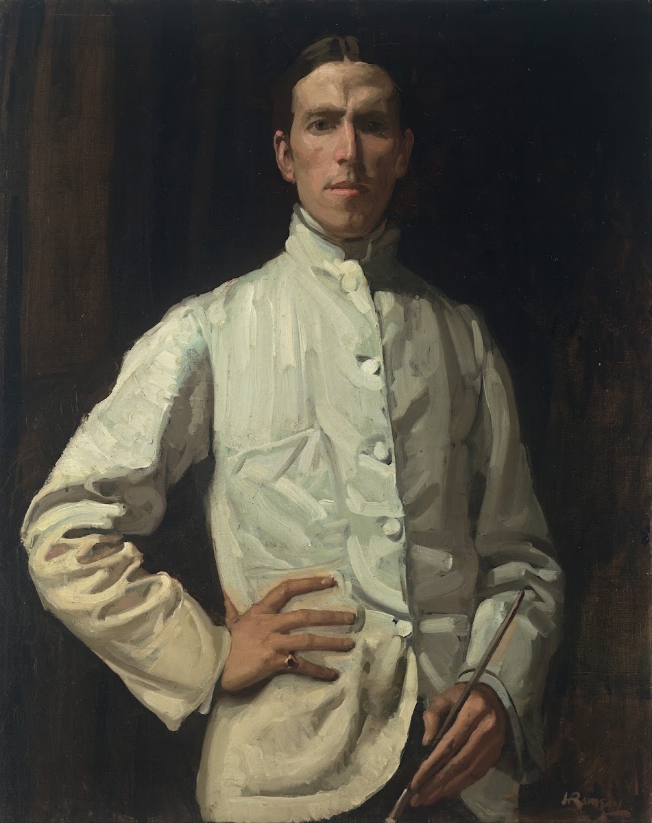 Self portrait in white jacket circa 1900