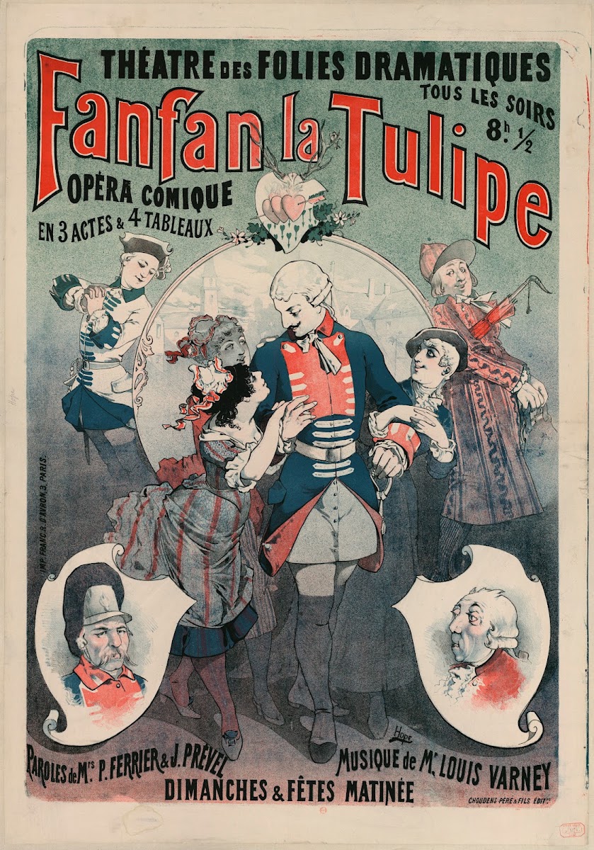 Théatre des Folies dramatiques Fanfan la Tulipe  opéra comique en 3 actes 1882
