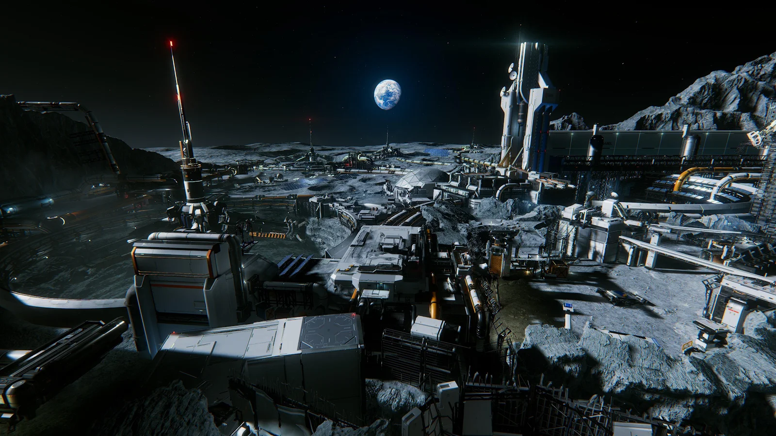 Futuristic Moon Base Station - 3D Sci-Fi Render 4K Wallpaper (3840x2160)