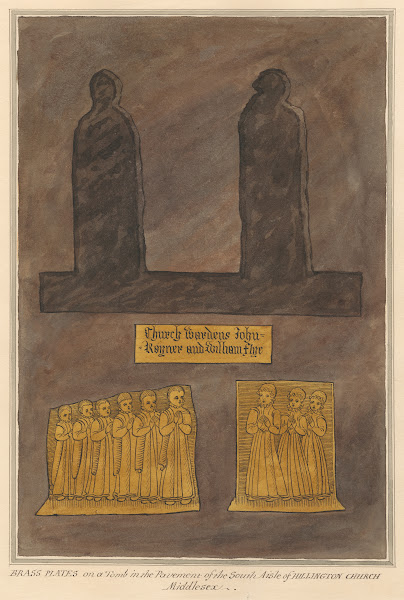 Brass Plates on an unidentified tomb in the Pavement of the South Aisle from Hil