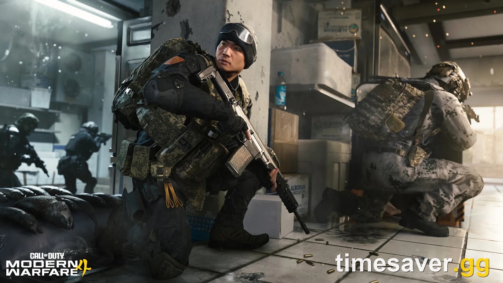 Modern Warfare 4 Operators taking cover during a multiplayer match