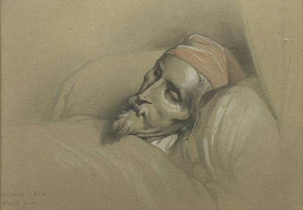 Nicolas Toussaint Charlet sur son lit de mort 1846