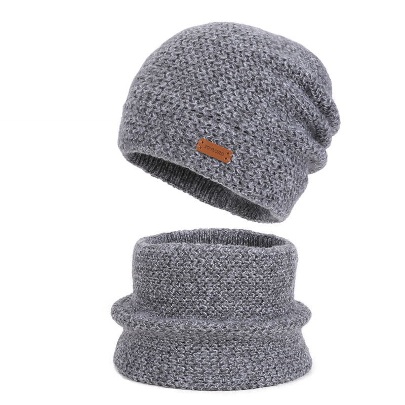 Damen Strickmütze und Schal Set, gefüttert, Winter