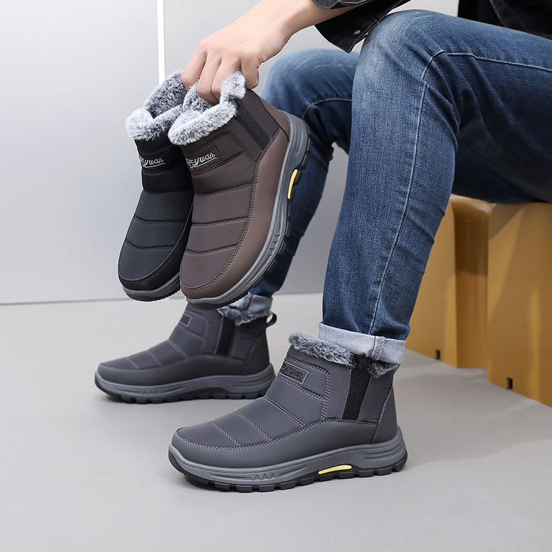 Insulated Men's Winter Boots, Mid-Height Shaft