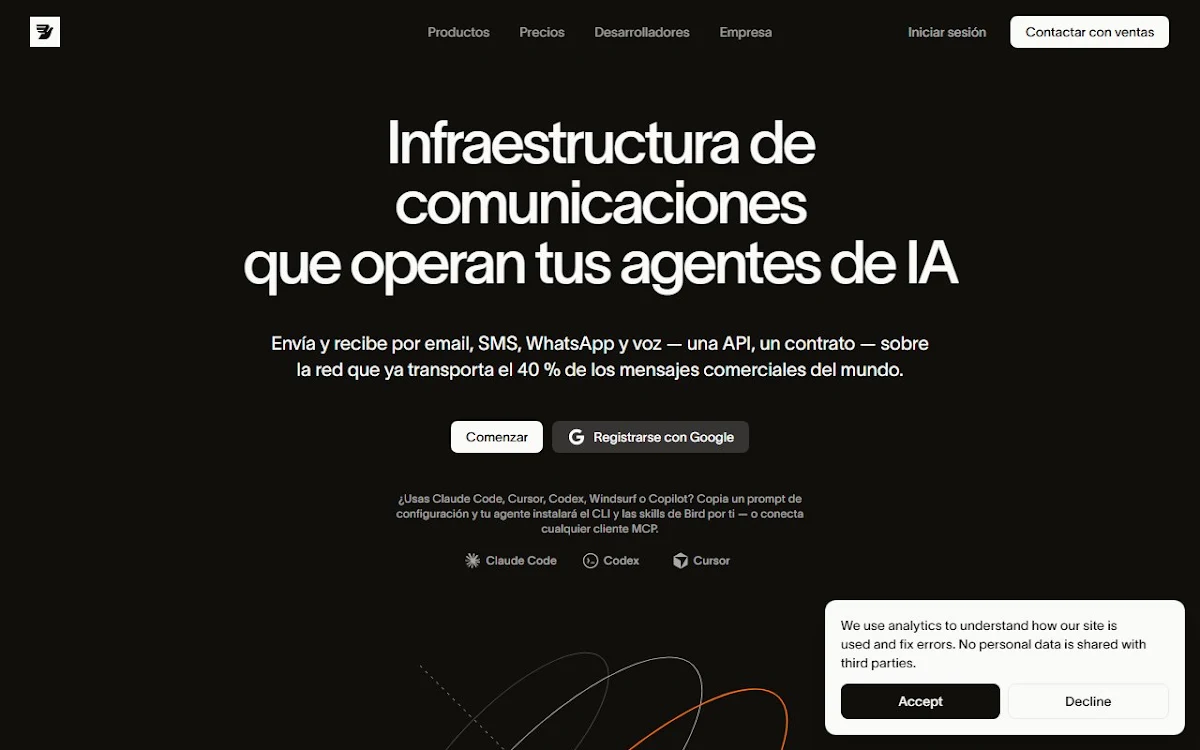 Captura de MessageBird Chat API