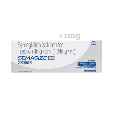 Semasize 1mg Solution for Injection (1 Cartridge, 4 Needle, 4 Alcohol Swab) box of 1 injection