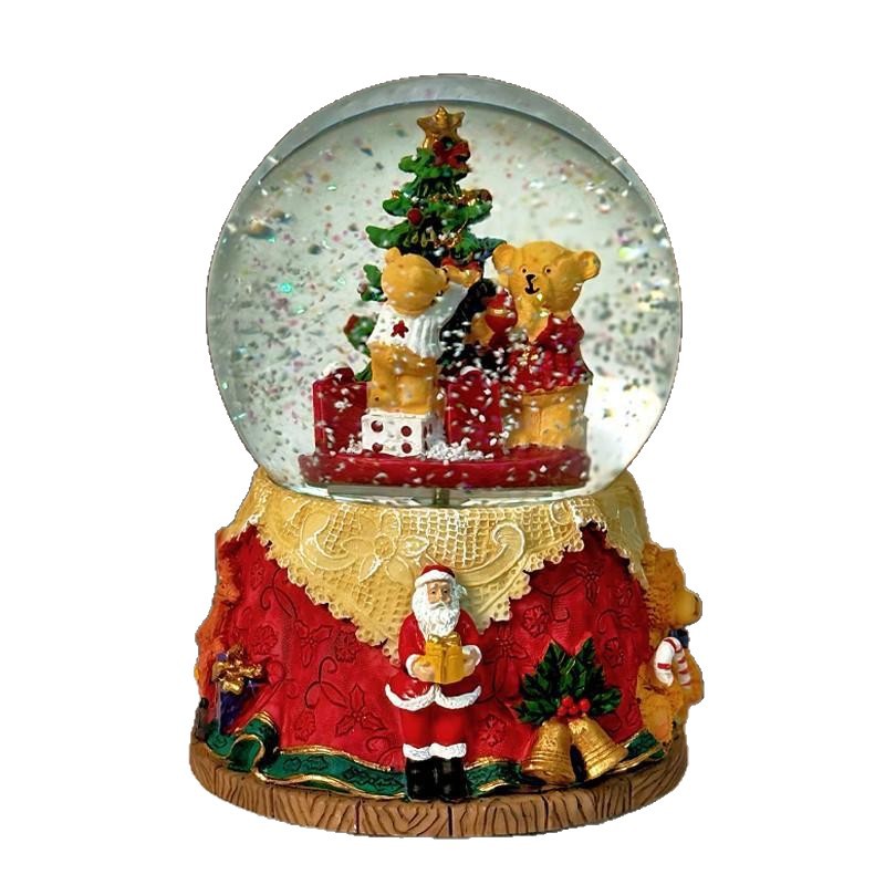 European Music Box with Glass Globe and Night Light