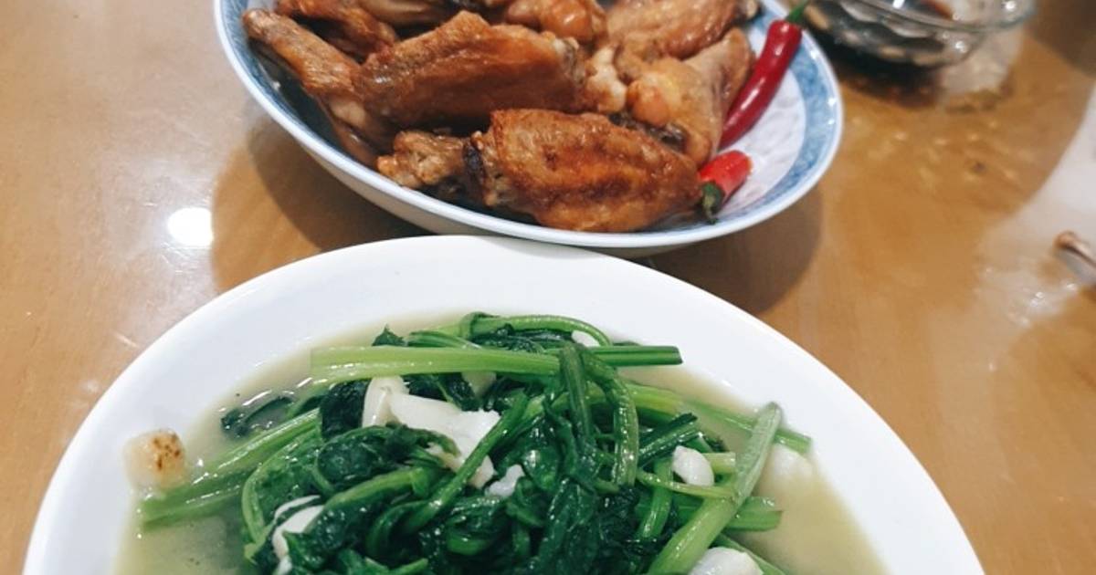 Cải bó xôi xào tỏi