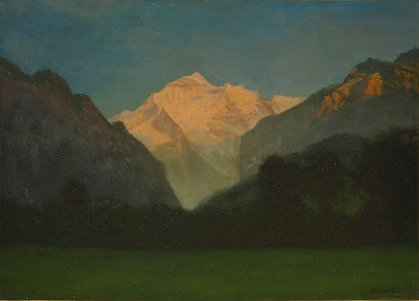 View of Glacier Park or Sunset on Peak