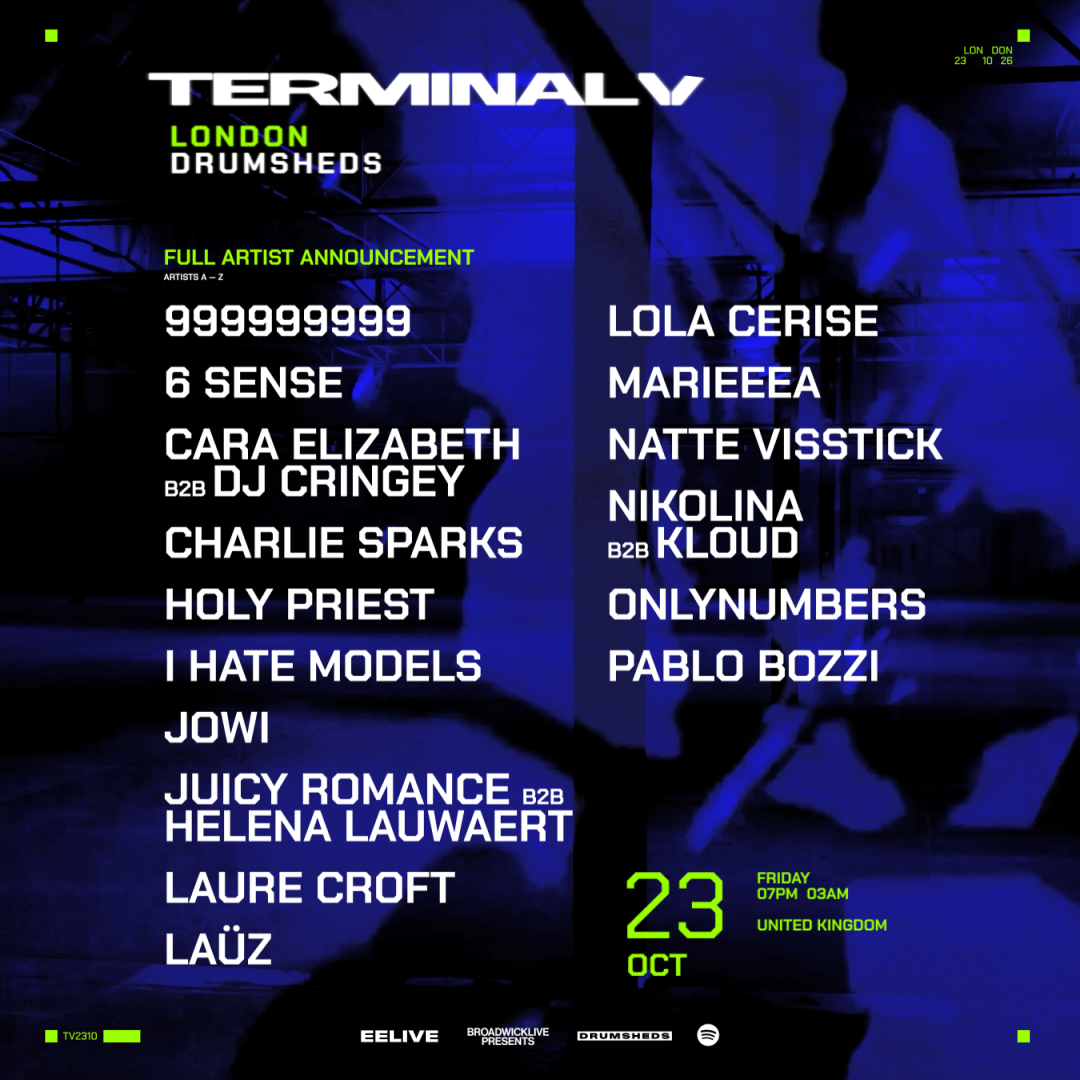TERMINAL V - Drumsheds - 23 Oct 2026