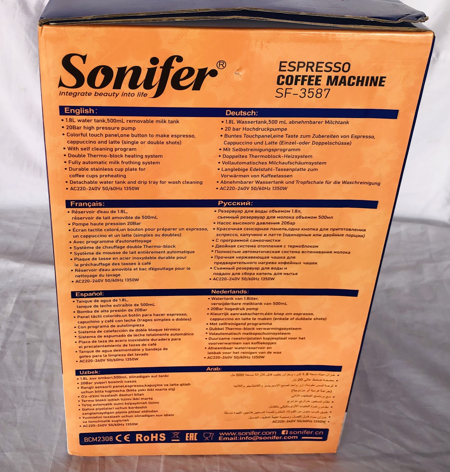 Photo 2 of Sonifer Espresso Coffee Maker (SF-3587)