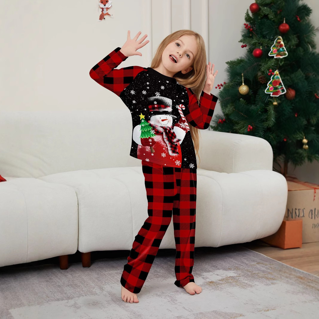 Family Pajama Set, Christmas Prints, Snowman & Candy Cane